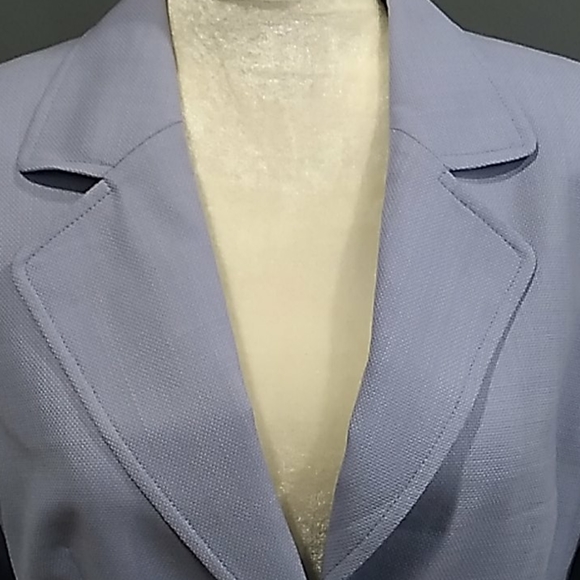 Vtg ESCADA Y2k Office Siren blue Wool blazer Jacket size 8 - Picture 3 of 15